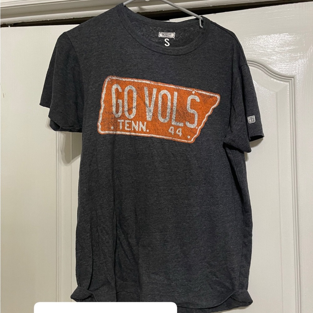 Gray T-Shirt with Orange Graphic